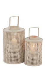 lanterne grillage ronde bambou beige ref 92262-64€ et ref 92261-54€